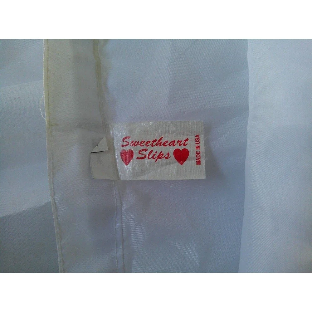 Vintage Sweetheart Slips Nylon Crinoline Petticoat Wedding SMALL Waist 24-26" - Picture 5 of 6